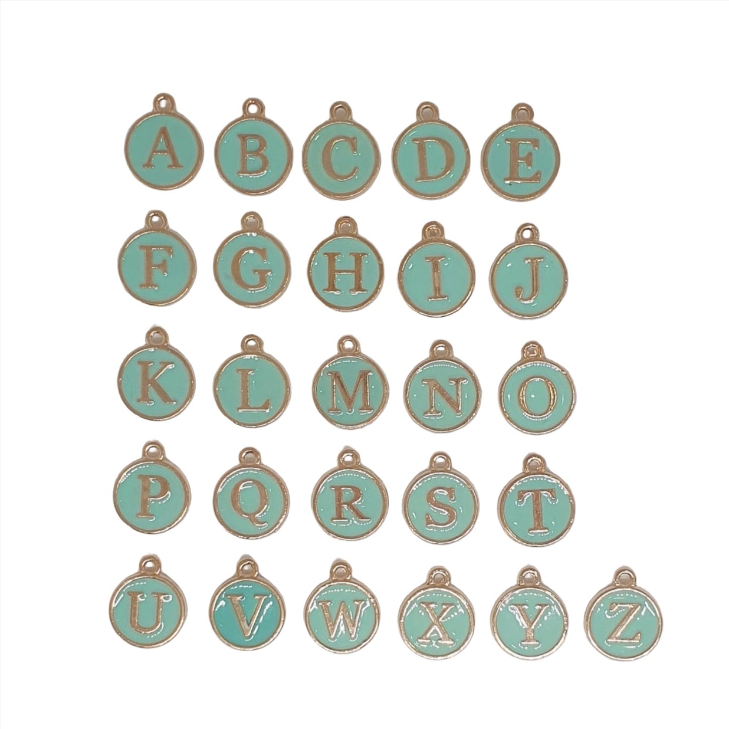 Green Letter Charm