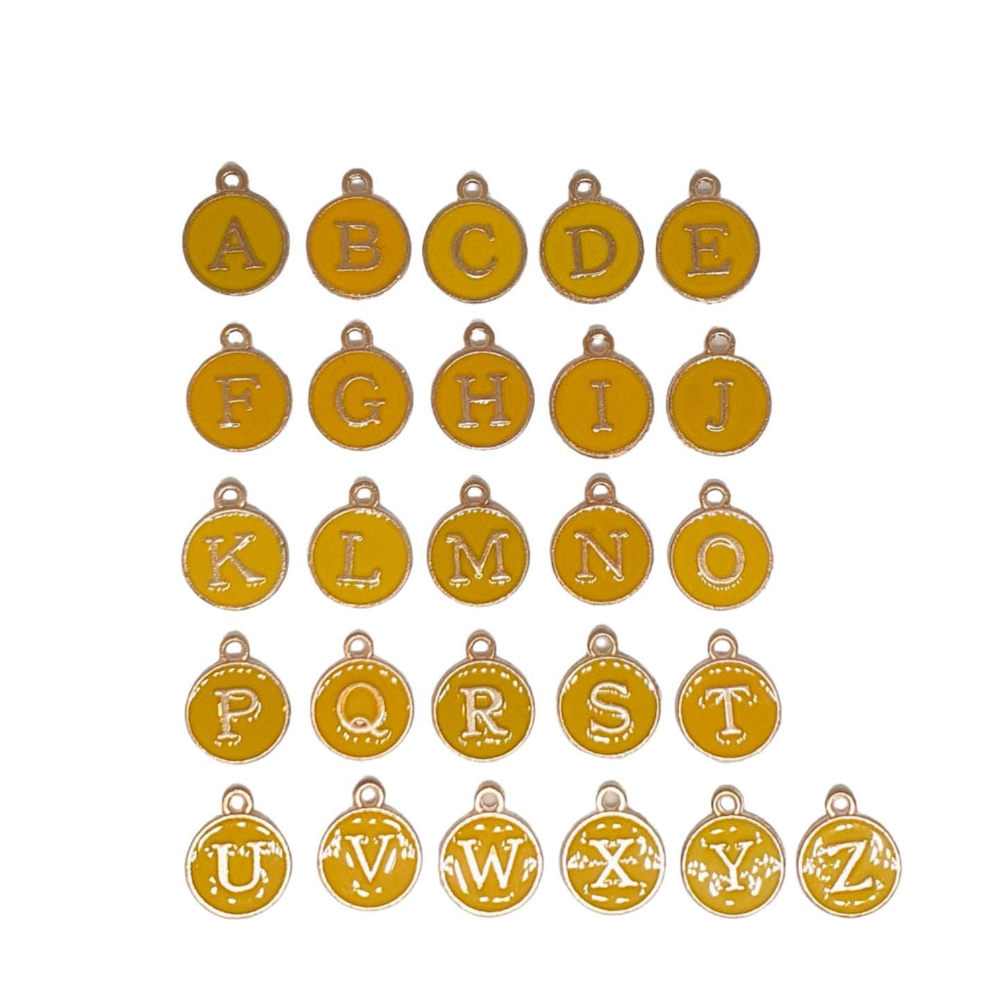 Yellow Letter Charm