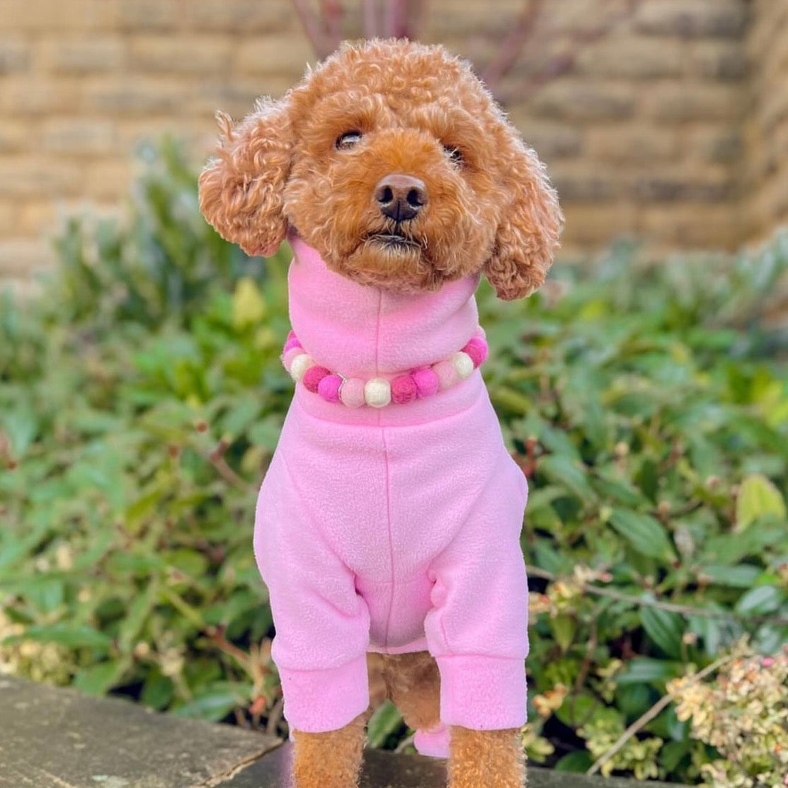 Raspberry Ripple Pom Pom Collar