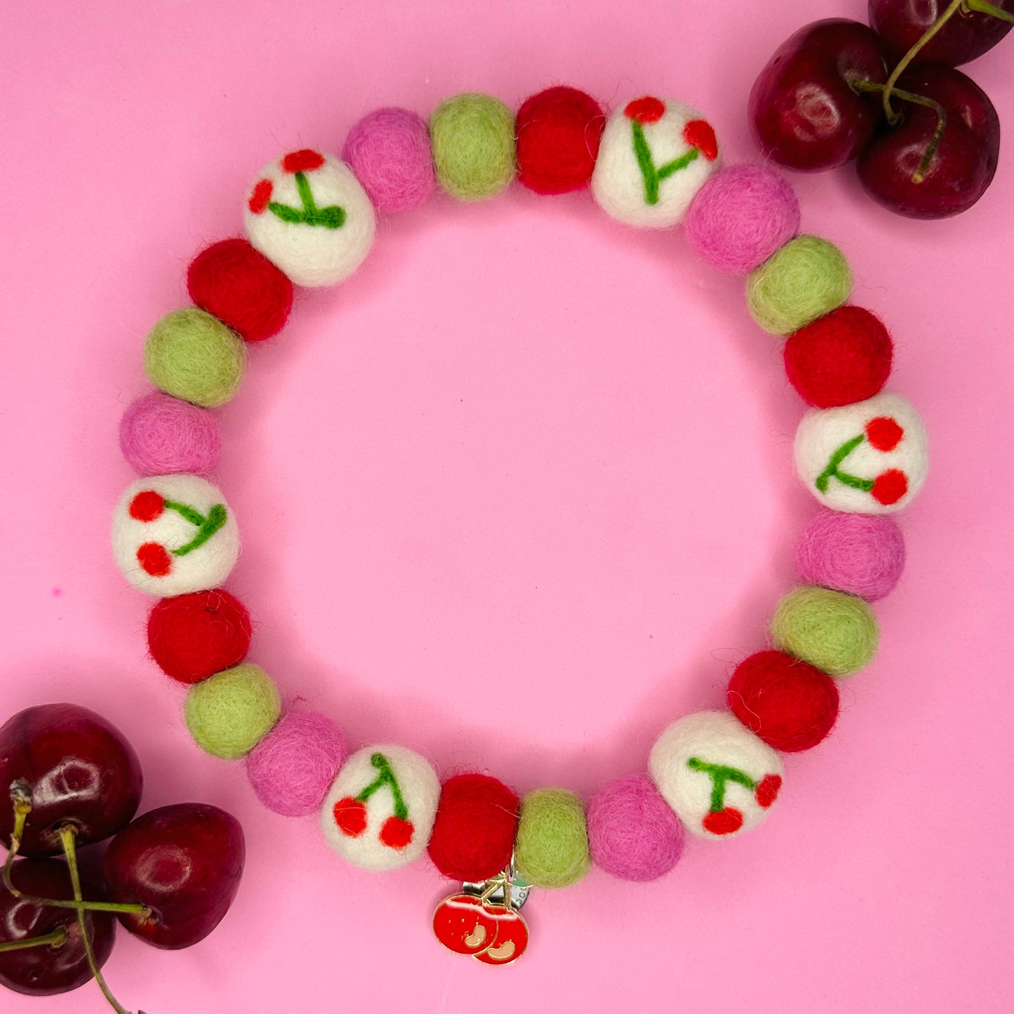 Cherry Pop Fruit Pom Pom Collar