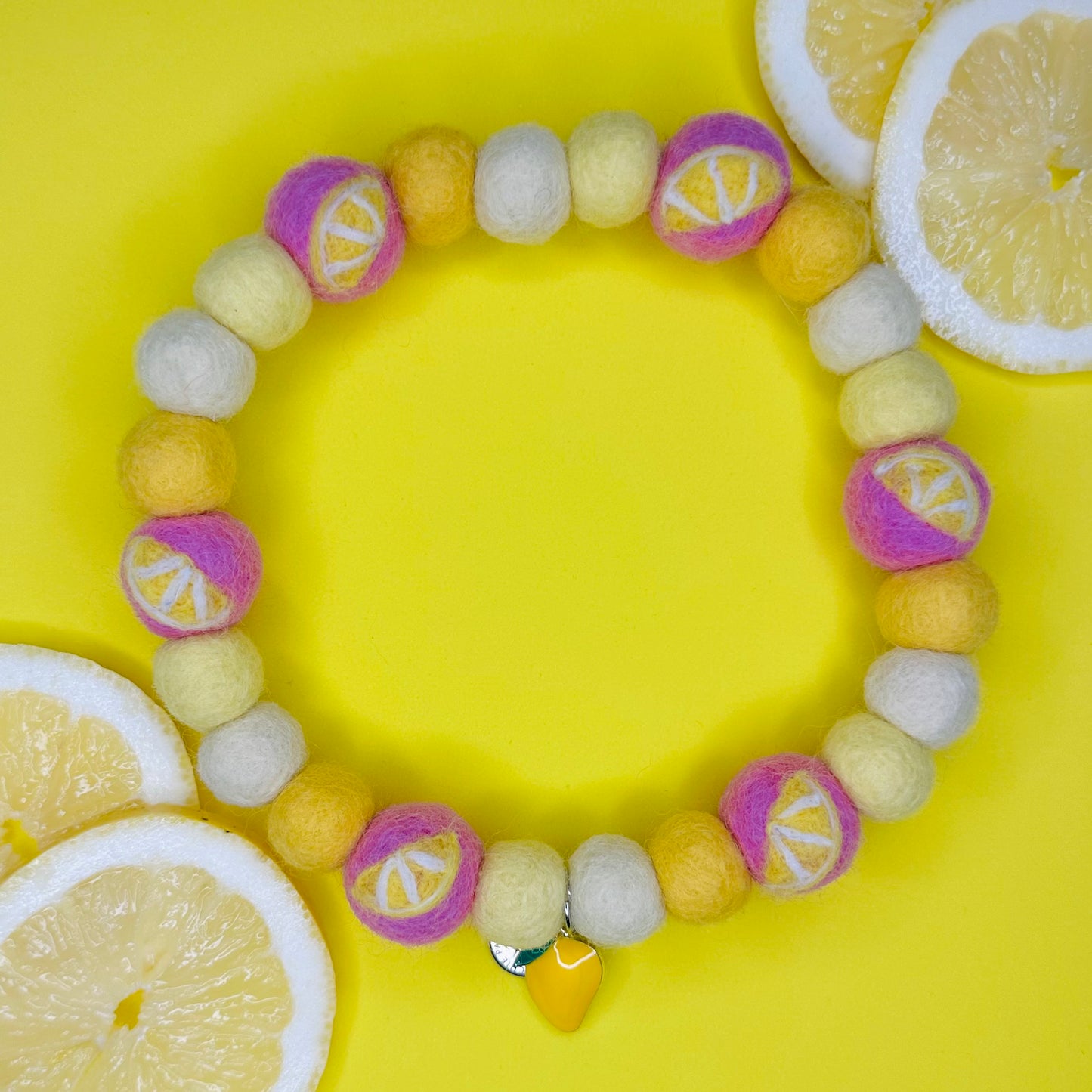 Pink Lemonade Fruit Pom Pom Collar