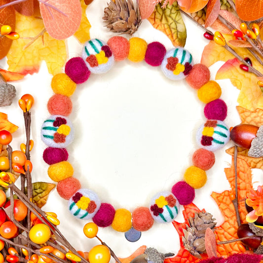 Autumn Bouquet Pom Pom Collar