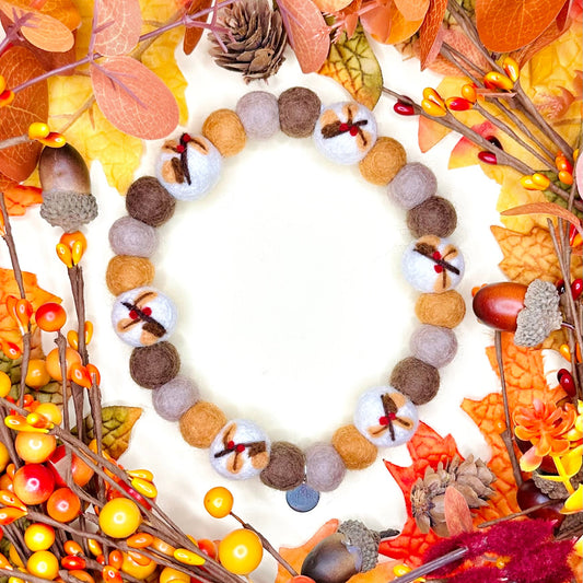 Autumn Acorns Pom Pom Collar