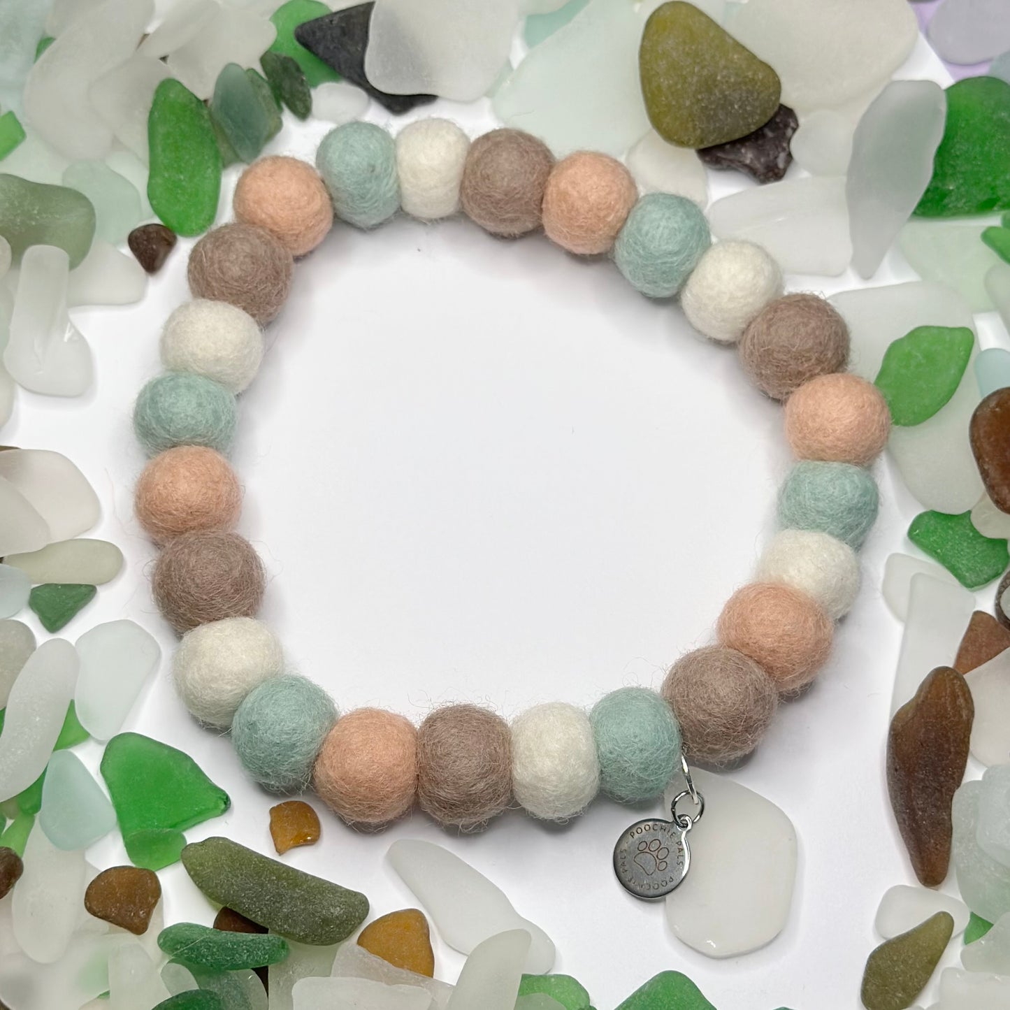 Salt Kiss Cornish Sea Glass Pom Pom Collar