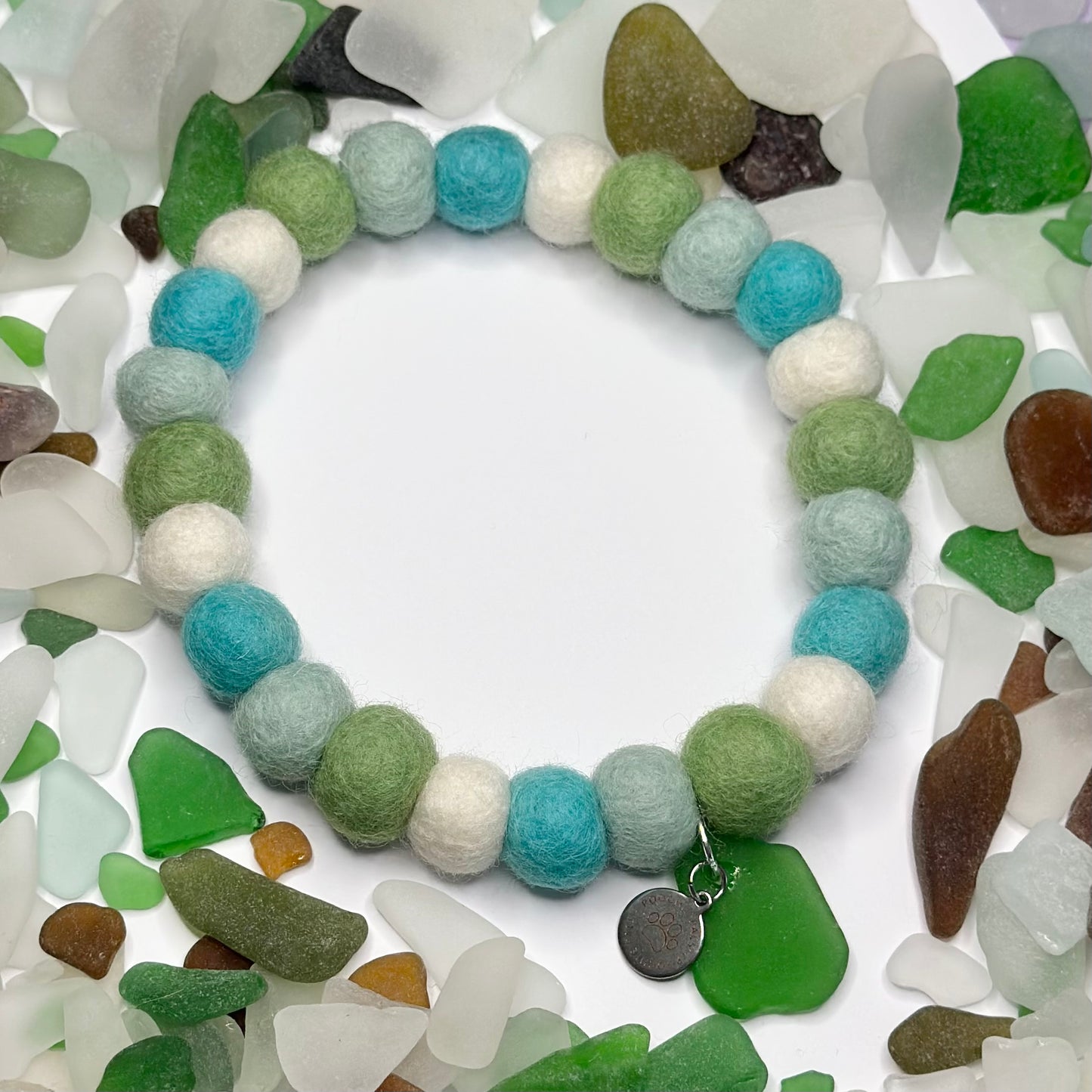 Sirens Gem Cornish Sea Glass Pom Pom Collar
