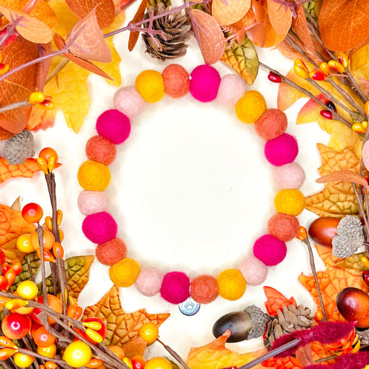 Autumn Glow Pom Pom Collar