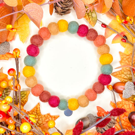 Colours of Autumn Pom Pom Collar