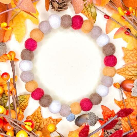 Autumn Forage Pom Pom Collar