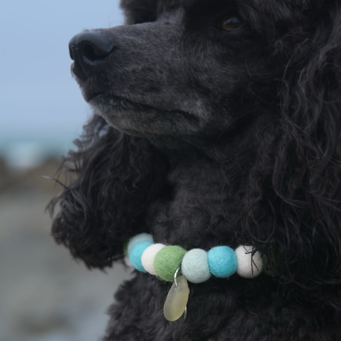 Sirens Gem Cornish Sea Glass Pom Pom Collar