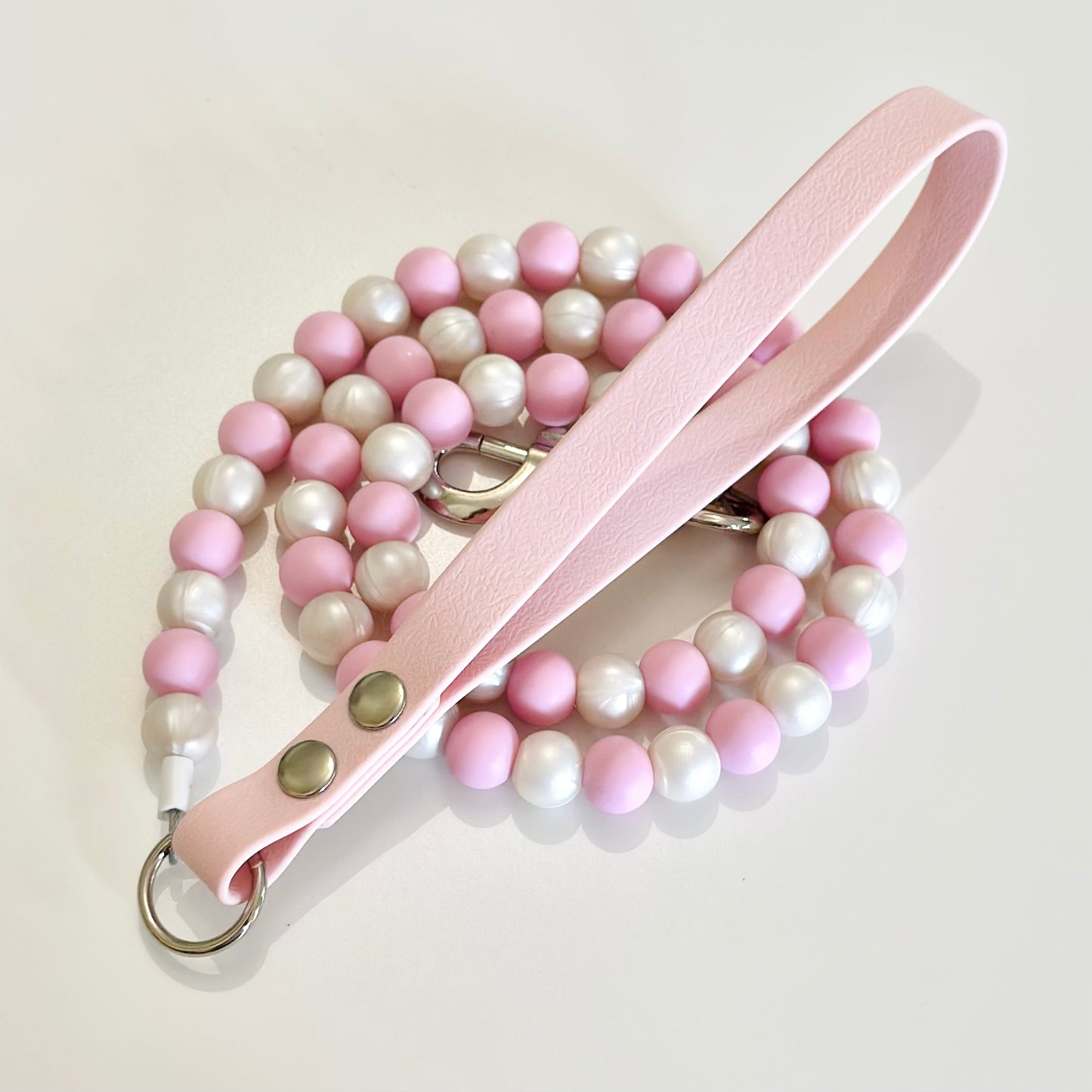 Pink Pearl Beaded Dog Lead