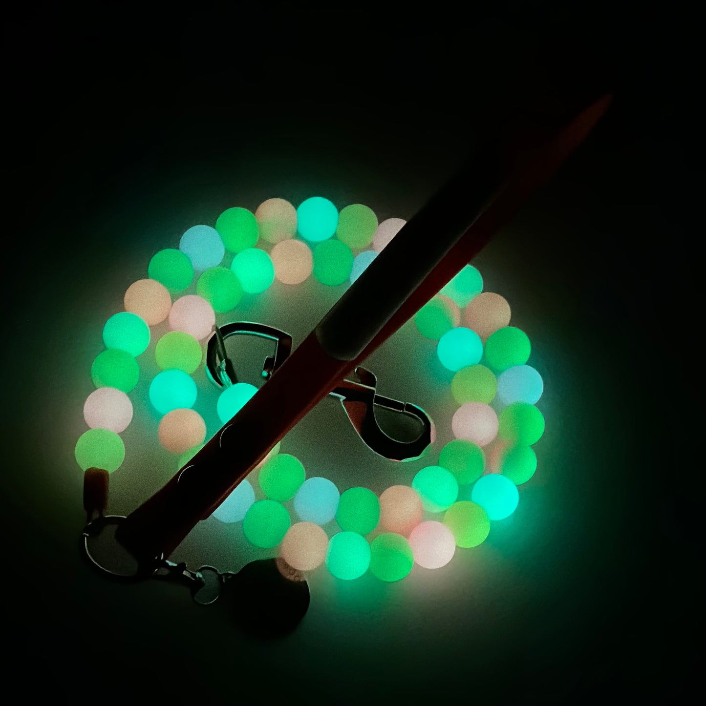 Glow In The Dark Beaded Dog Lead