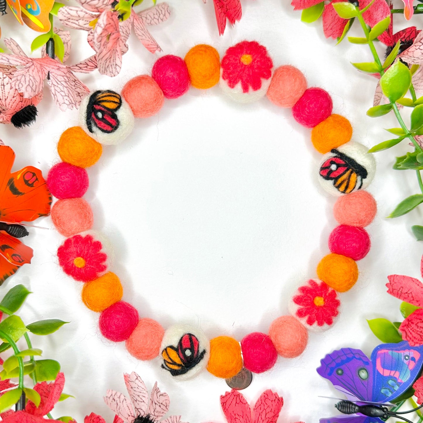 Butterflys Bloom Pom Pom Collar