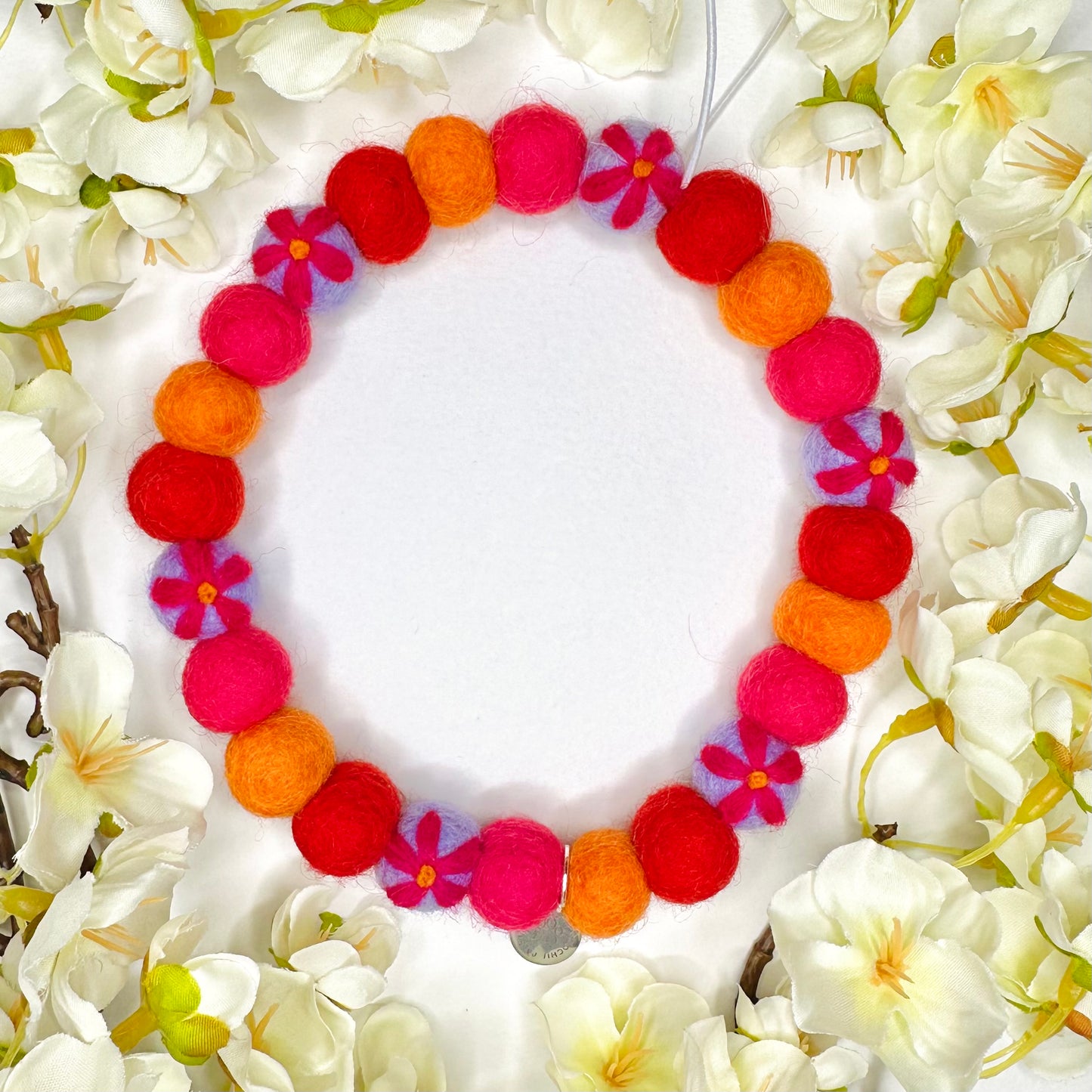 Summer Blooms Pom Pom Collar