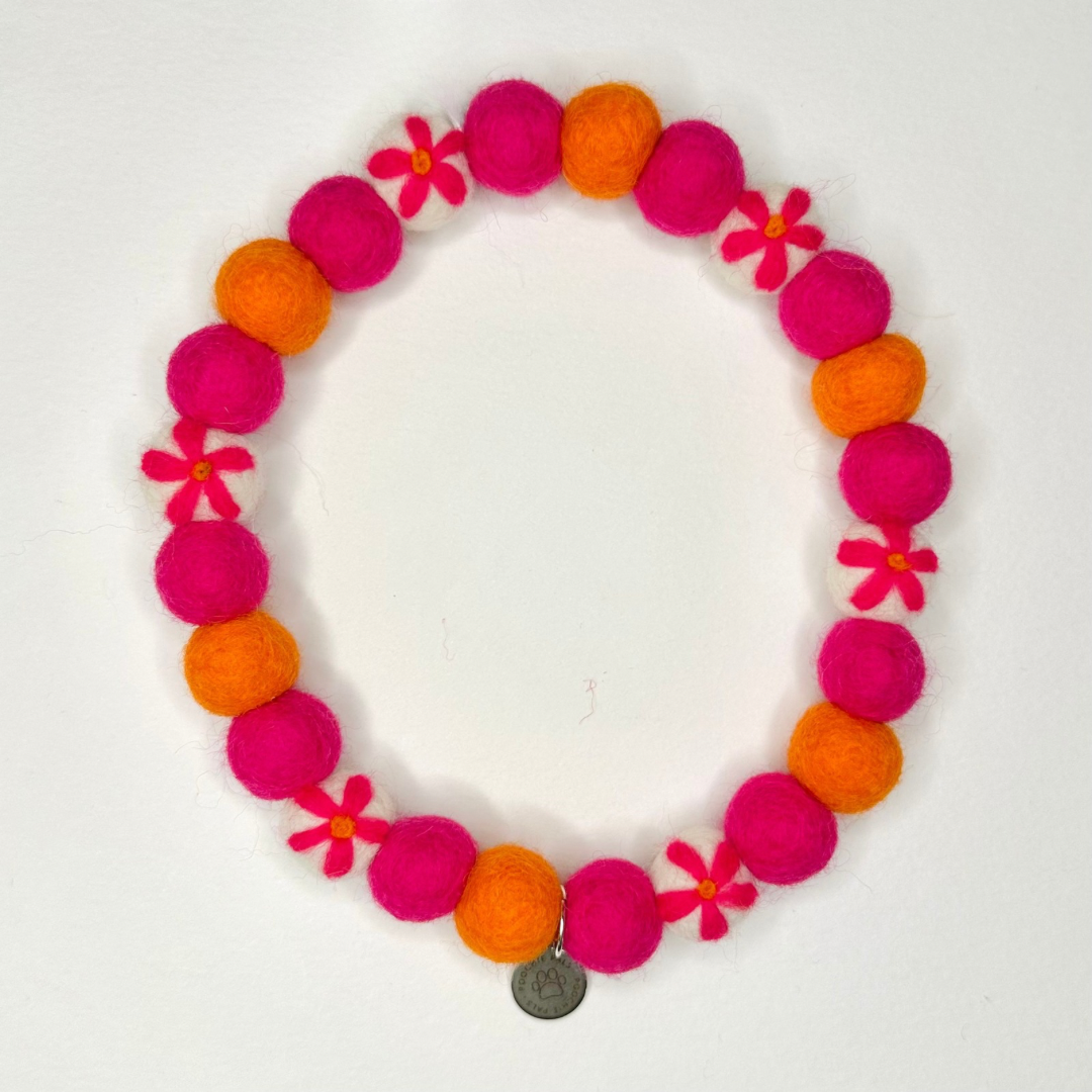 Bright & Blooming Pom Pom Collar
