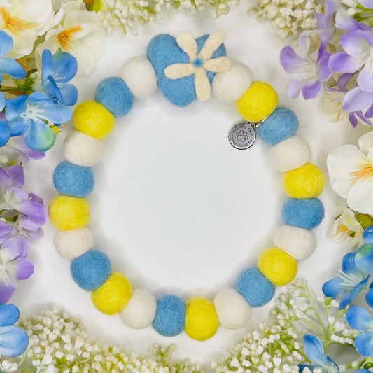 Buttercup Bloom Heart Pom Pom Collar