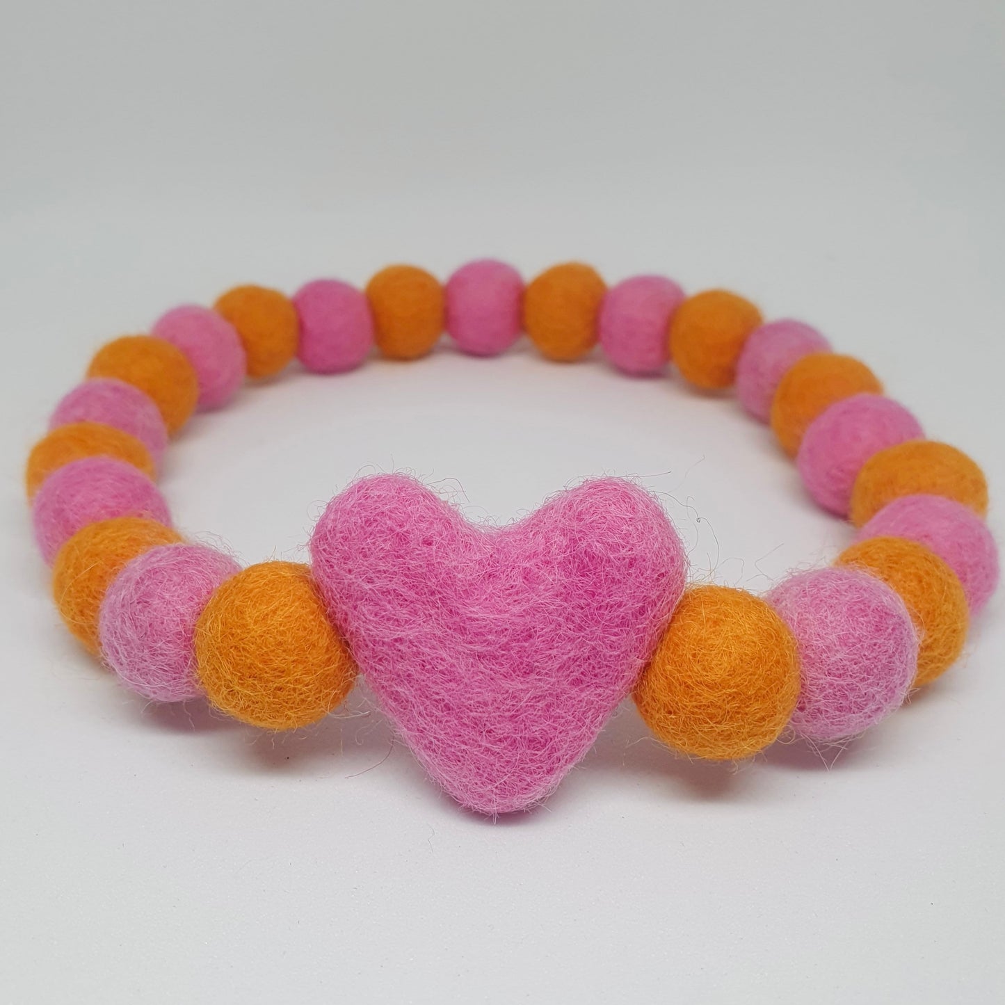 Strawberry Sunset Heart Pom Pom Collar