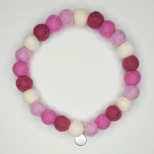 Raspberry Ripple Pom Pom Collar