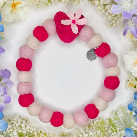 Flutter Heart Pom Pom Collar