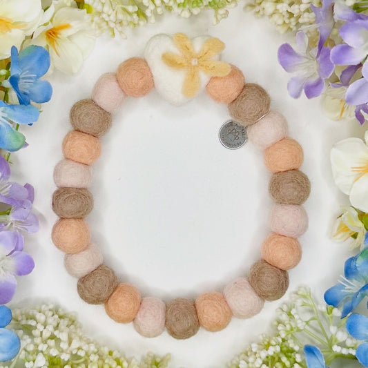 Magnolia Bloom Heart Pom Pom Collar