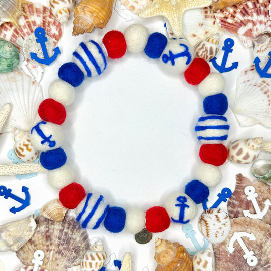 Sailor Pup Pom Pom Collar