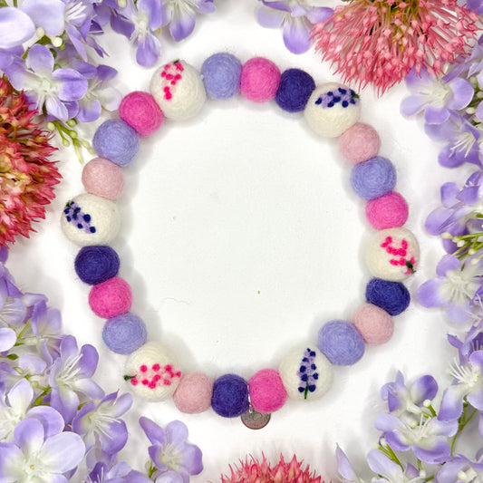 Wildflower Waltz Pom Pom Collar