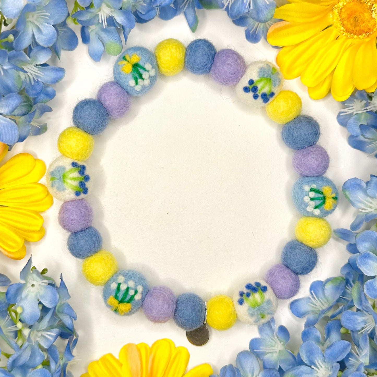 Spring Bouquet Pom Pom Collar