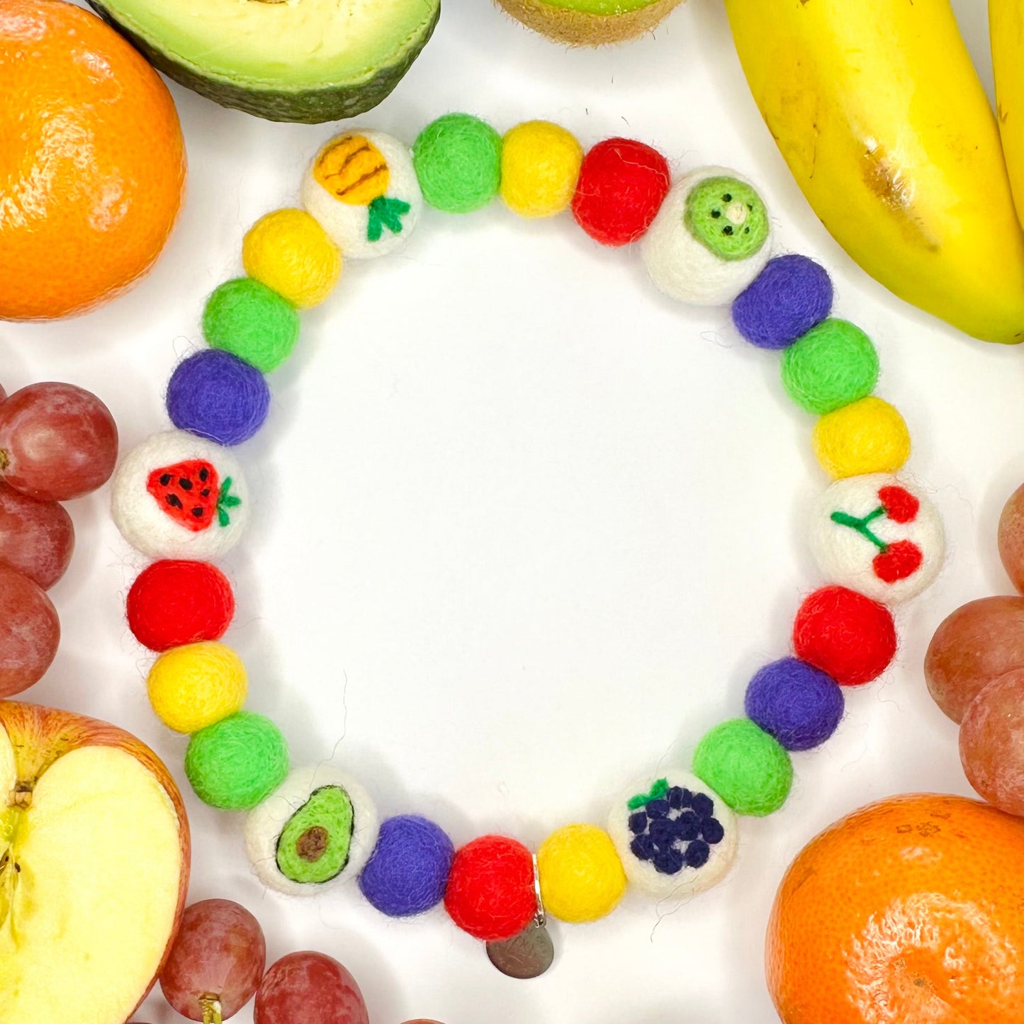 Fruit Salad Pom Pom Collar