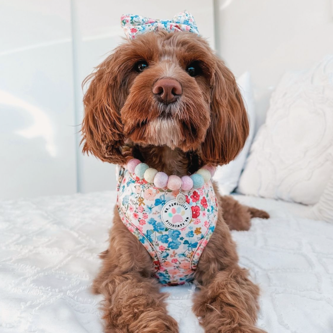 Pastel Rainbow Pom Pom Collar Necklace