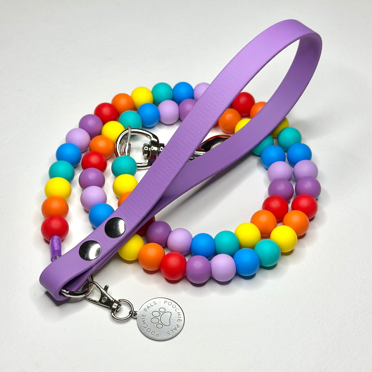 Rainbow Walkies Beaded Dog Lead