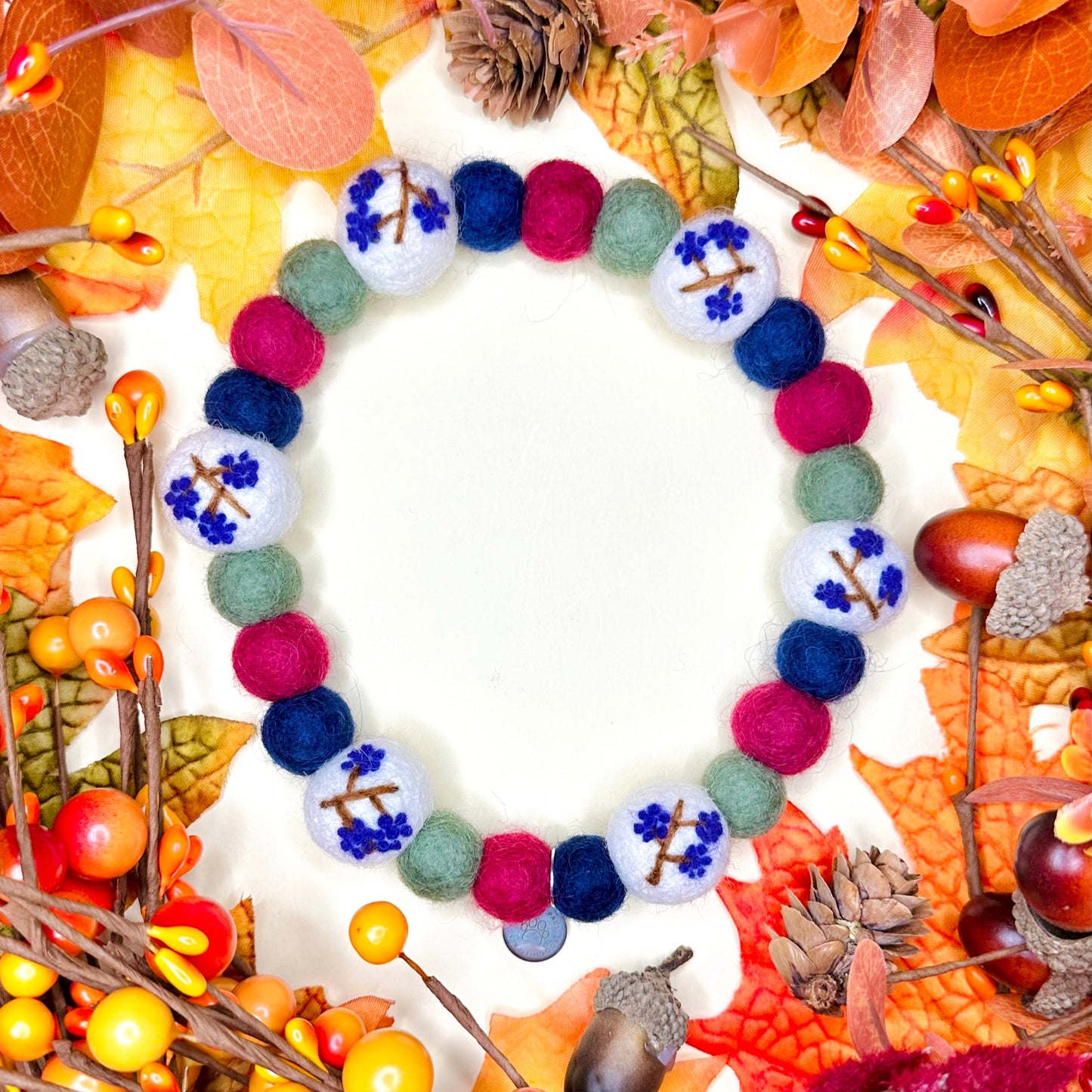 Blackberry Pom Pom Collar