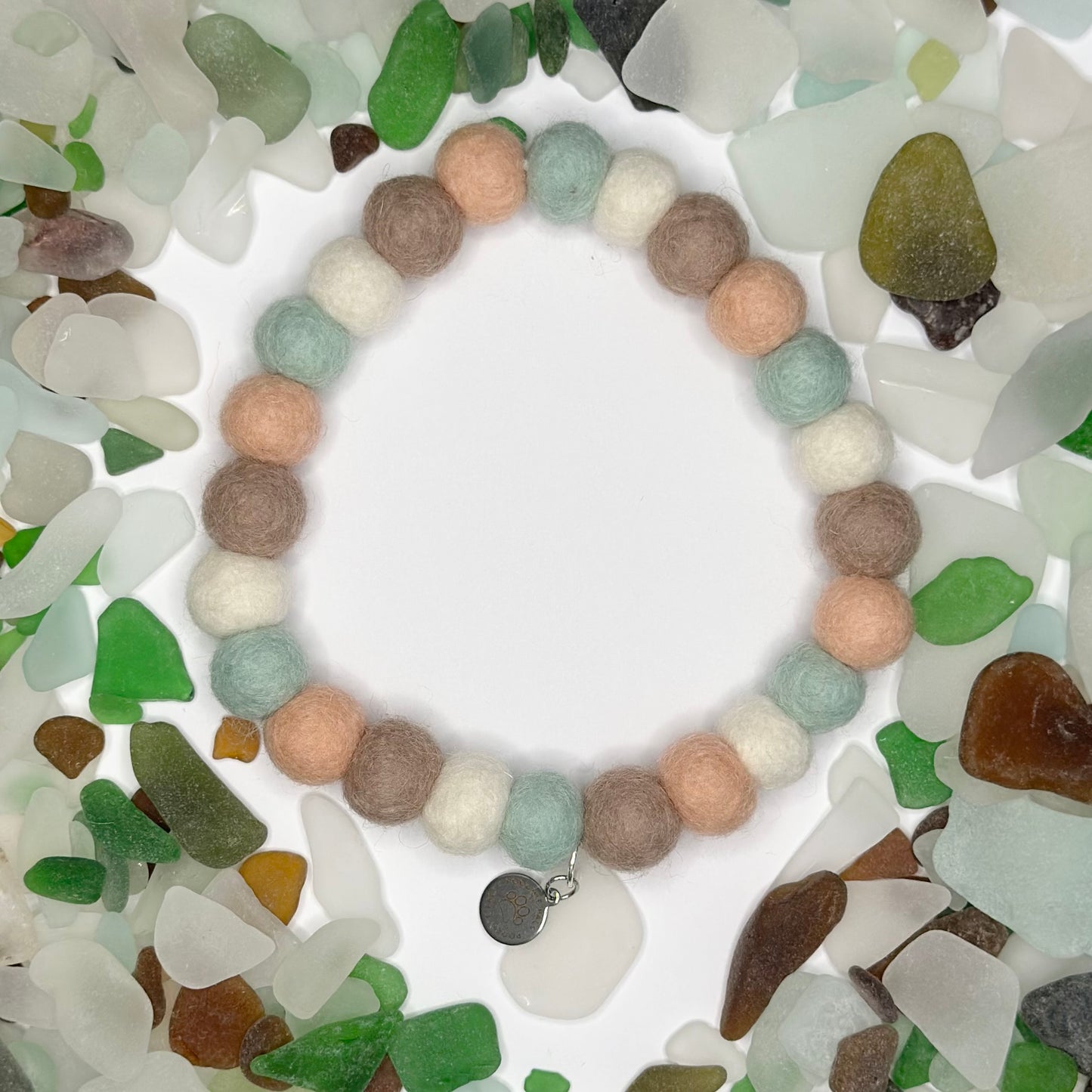 Salt Kiss Cornish Sea Glass Pom Pom Collar