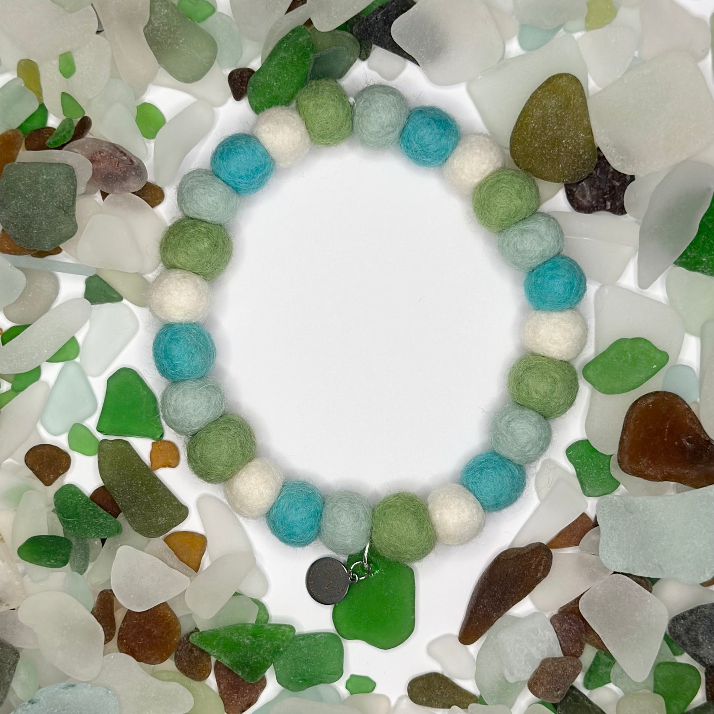 Sirens Gem Cornish Sea Glass Pom Pom Collar