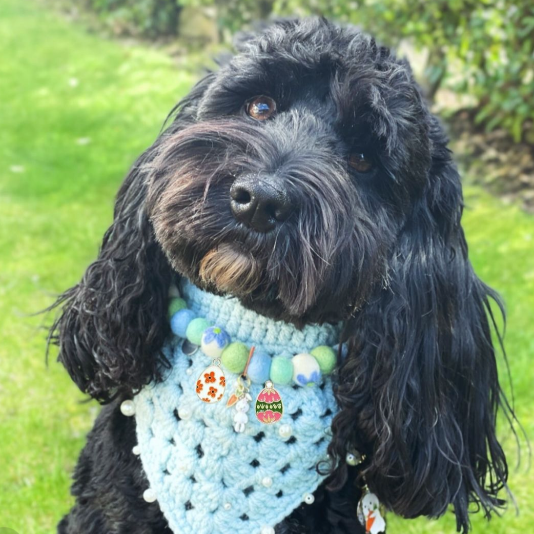 Spring Garden Flower Pom Pom Collar