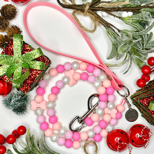 Pink Bow Beaded Lead