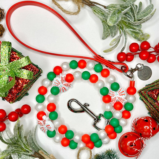 Christmas Bow Beaded Lead